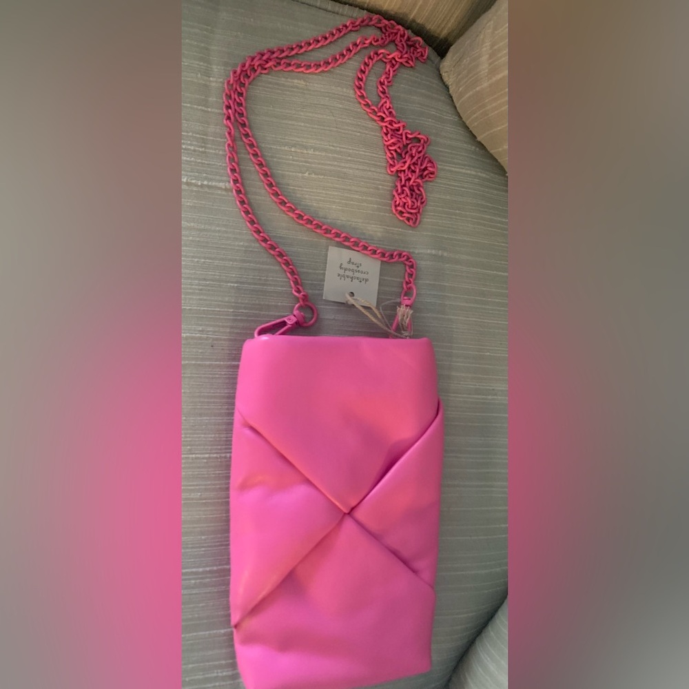 Pink Quilted Crossbody Bag